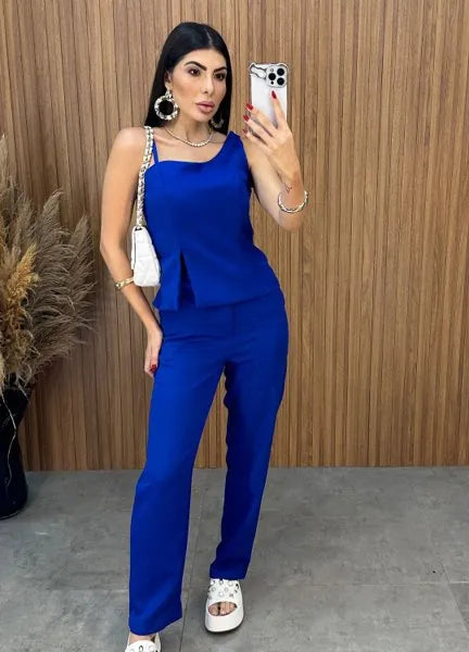 Conjunto Charlotte Alfaiataria - Azul