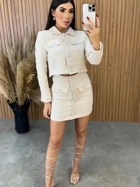 Conjunto Tweed Super Luxo - Areia