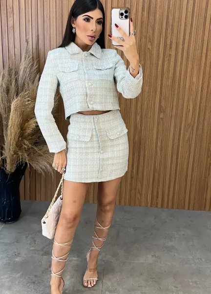 Conjunto Tweed Super Luxo - Verde