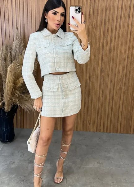 Conjunto Tweed Super Luxo - Verde