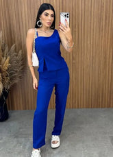 Conjunto Charlotte Alfaiataria - Azul