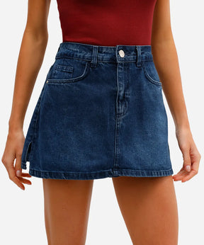 Short saia Jeans com fendas