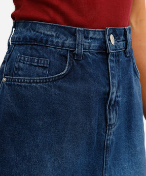 Short saia Jeans com fendas