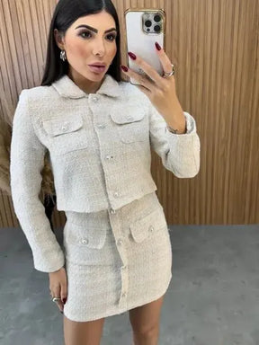 Conjunto Tweed Super Luxo - Areia