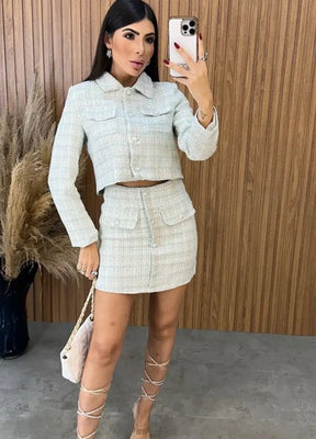 Conjunto Tweed Super Luxo - Verde