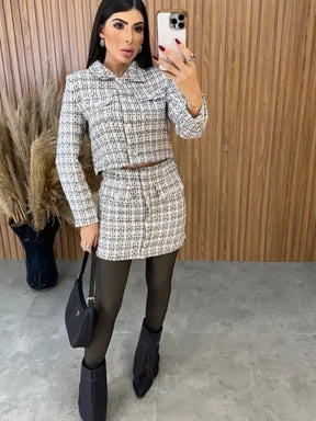 Conjunto Tweed Super Luxo - Preto